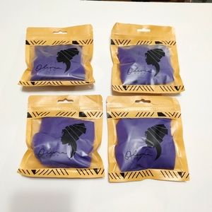 Lot of 4 - Satin Sleep Cap and Hair Bonnet for Sleeping - Overnight  - Purple -